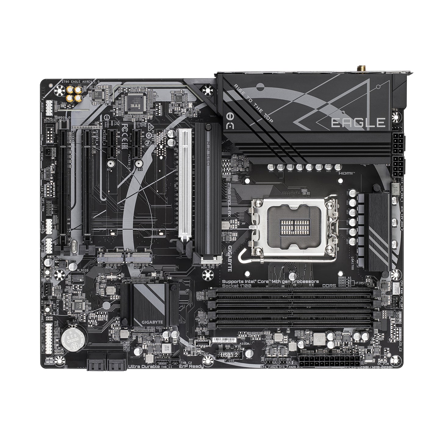 GIGABYTE Z790 EAGLE AX Motherboard - Supports Intel Core 14th Gen CPUs, 12+1+１Phases Digital VRM, up to 7600MHz DDR5 (OC), 3xPCIe 4.0 M.2, Wi-Fi 6E, 2.5GbE LAN, USB 3.2 Gen 2