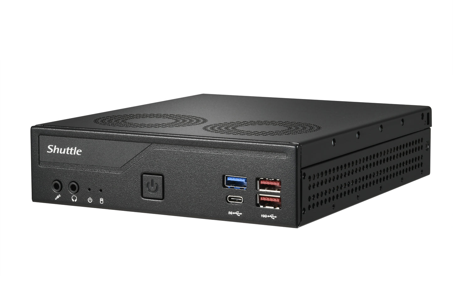 Shuttle Slim PC DH770 , S1700, 2x HDMI, 2x DP , 2x 2.5G LAN, 2x COM, 8x USB, 1x 2.5", 2x M.2, 24/7 permanent operation, incl. VESA