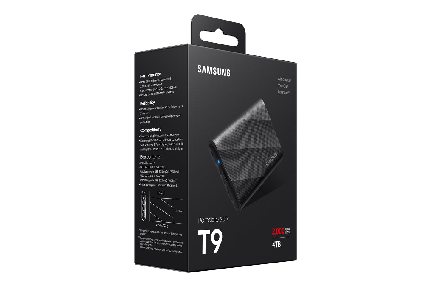 Samsung MU-PG4T0B 4 TB USB Type-C 3.2 Gen 2 (3.1 Gen 2) Black