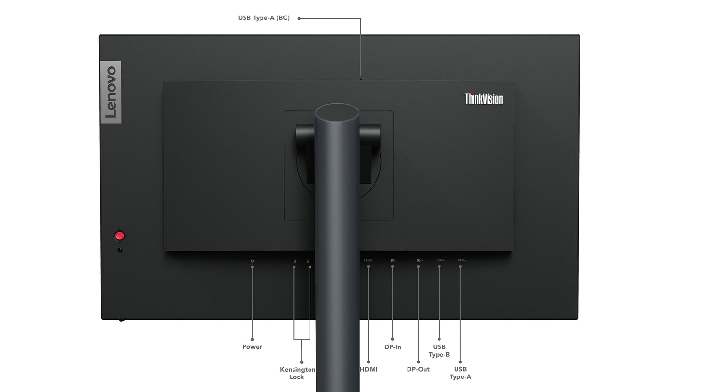 Lenovo ThinkVision P24q-30 LED display 60.5 cm (23.8") 2560 x 1440 pixels Quad HD Black