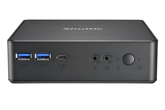 Shuttle XPC Nano PC NC40U3, Intel Core i3-1215U, 1x HDMI, 1x DP,1xUSB-C/DP, 6x USB3.2, 1x 2.5" bay, 2x M.2, 1x LAN, RAID, 24/7 permanent operation, incl. VESA & Stand