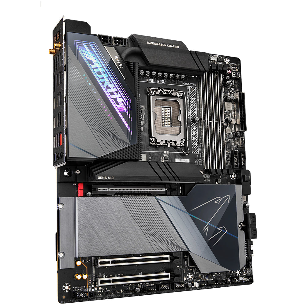 GIGABYTE Z790 AORUS MASTER X Motherboard- Supports Intel 13th Gen CPUs, 20+1+2 phases VRM, up to 8266MHz DDR5 (OC), 1x PCIe 5.0 + 4x PCIe 4.0 M2, 10GbE LAN, Wi-Fi 7, USB 3.2 Gen 2x2