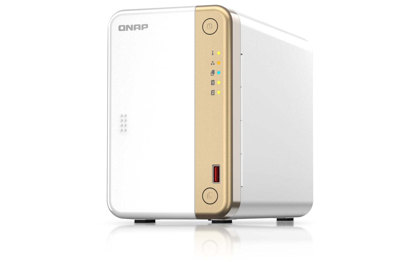 QNAP TS-262 NAS Tower Intel® Celeron® N4505 4 GB 0 TB QNAP QTS Gold, White