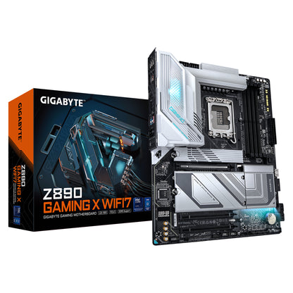 GIGABYTE Z890 GAMING X WIFI7 Motherboard - Supports Intel Core Ultra (Series 2) CPUs, 16+1+2 phases VRM, up to 8800MHz DDR5 (OC), 1xPCIe 5.0 + 3xPCIe 4.0, Wi-Fi 7, 2.5GbE LAN, USB 4