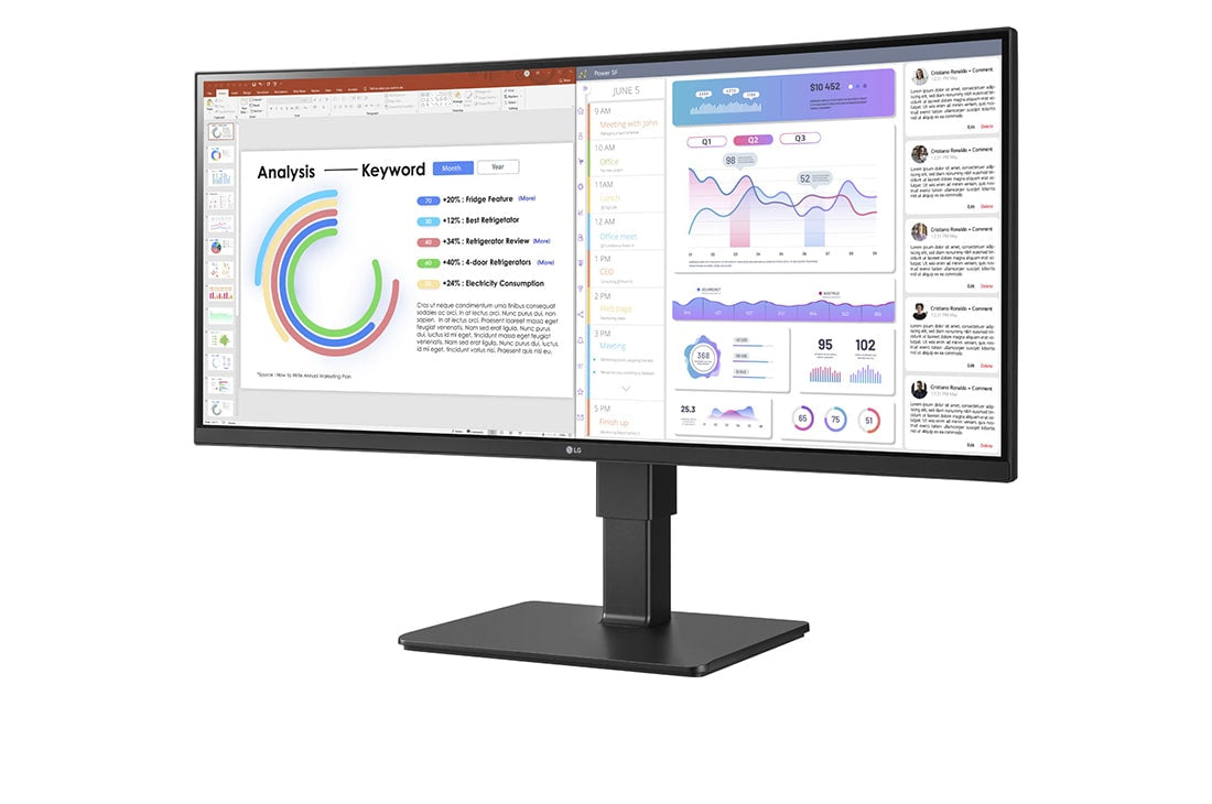 LG 34BQ77QC-B computer monitor 86.4 cm (34") 3440 x 1440 pixels UltraWide Dual Quad HD LCD Black