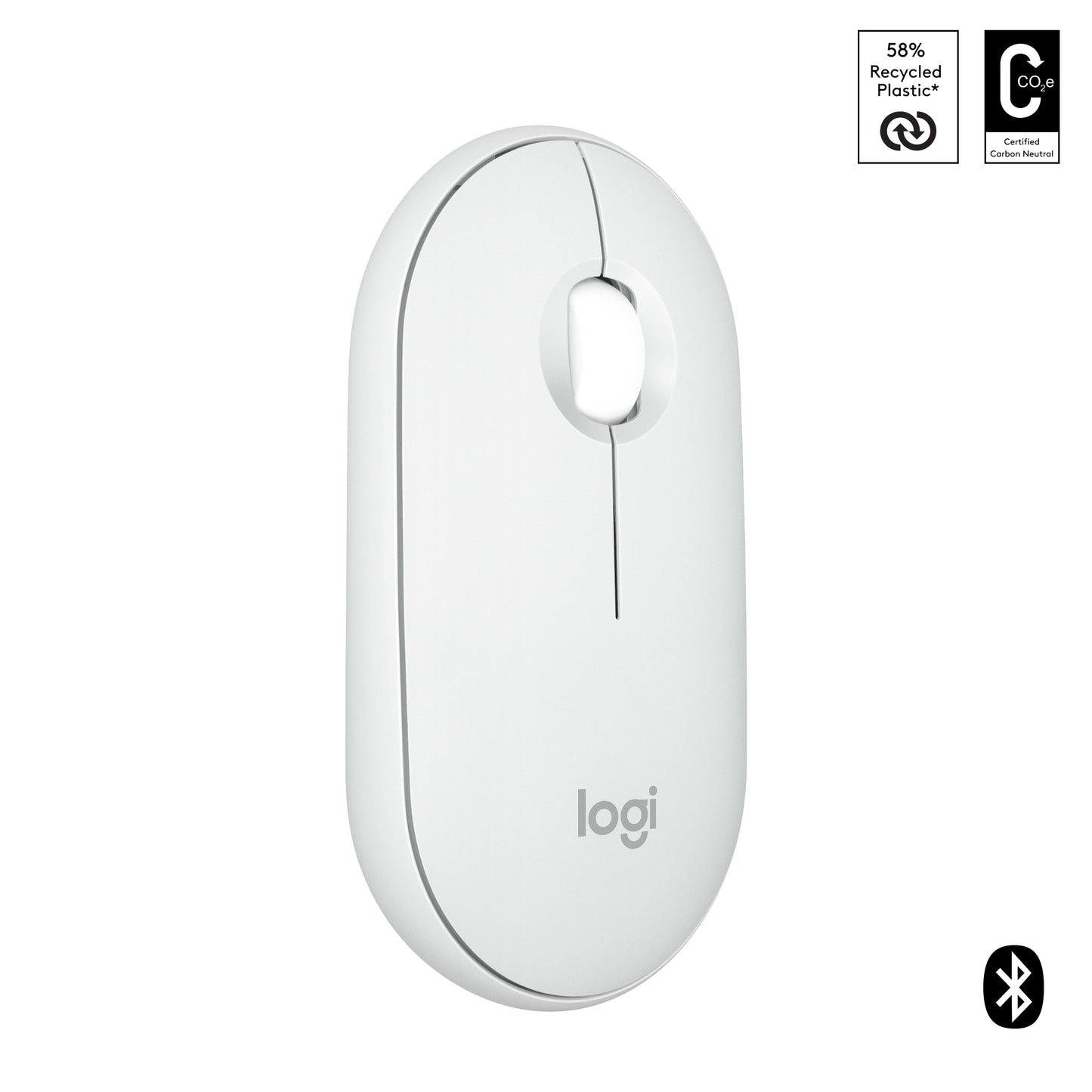 Logitech Pebble 2 M350s mouse Travel Ambidextrous RF Wireless + Bluetooth Optical 4000 DPI