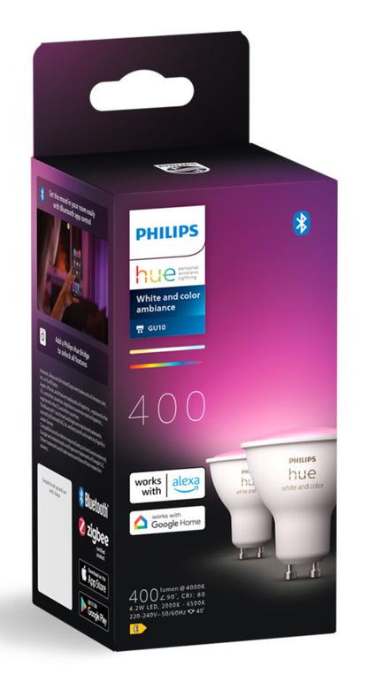 Philips Hue White and colour ambience GU10 Smart lighting spot 4.2 W