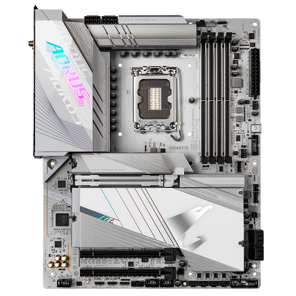 GIGABYTE Z790 AORUS PRO X Motherboard - Supports Intel 14th Gen CPUs, 18+1+2 phases VRM, up to 8266MHz DDR5 (OC), 1xPCIe 5.0 + 4xPCIe 4.0 M.2, Wi-Fi 7, 5GbE LAN, USB 3.2 Gen 2x2