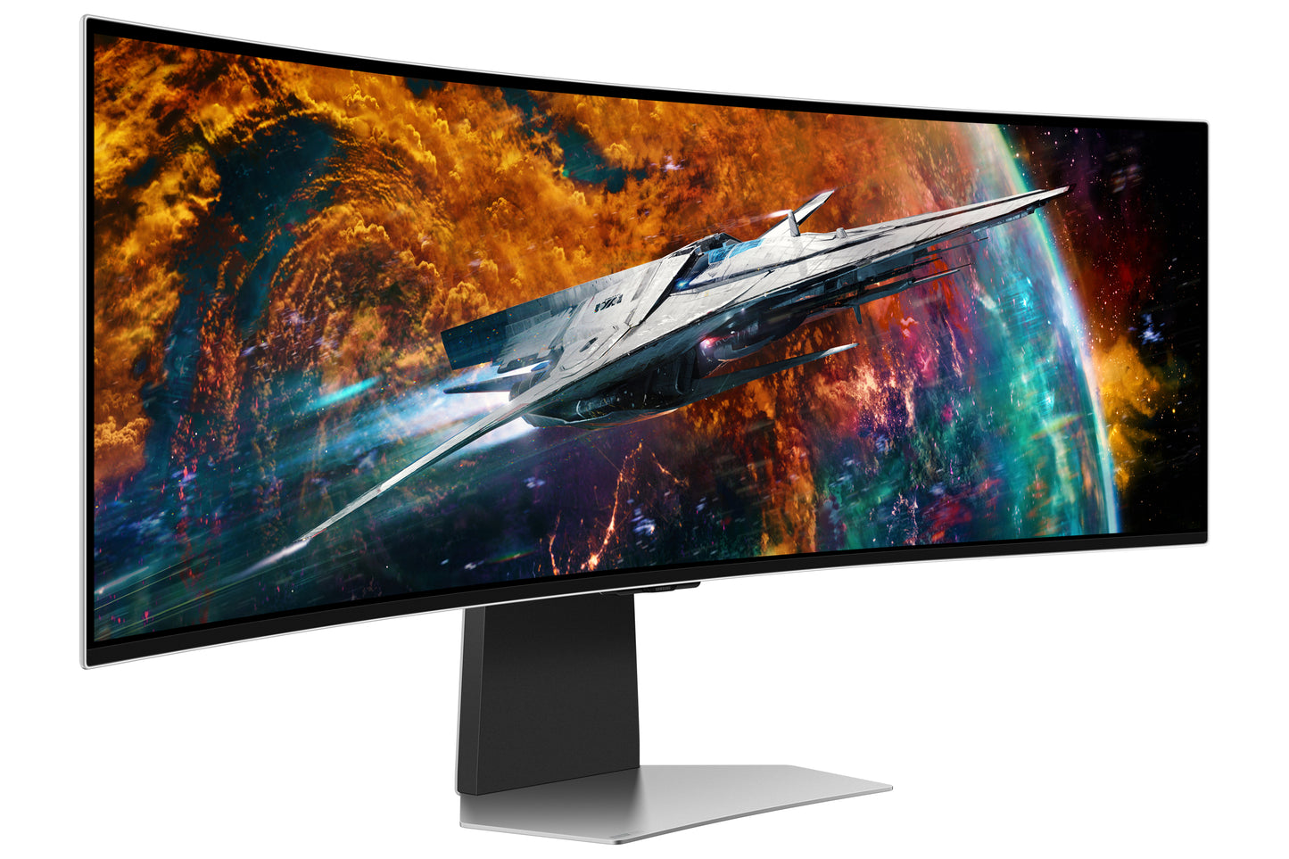 Samsung G95SC computer monitor 124.5 cm (49") 5120 x 1440 pixels Dual QHD OLED Silver