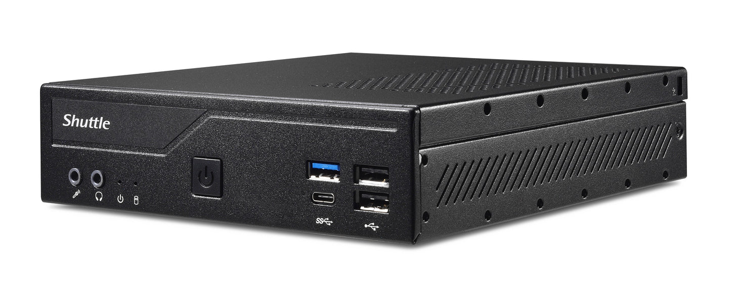 Shuttle Slim PC DH610S , S1700, 1x HDMI, 1x DP , 1x 2.5", 2x M.2, 1x LAN (Intel 1G), 24/7 permanent operation, incl. VESA