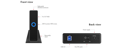 ICY BOX IB-377U3 HDD enclosure Black 3.5"