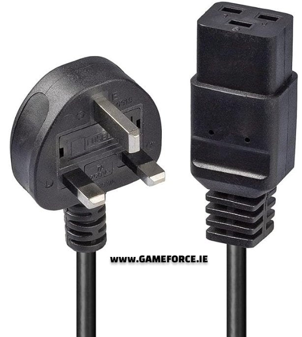 PC-LINK 2 Meter UK 3 Pin Plug to IEC C19 Power Cable Black - TECHDIRECT GAMEFORCE.IE -  Ireland - Carlow - Dublin - Cork