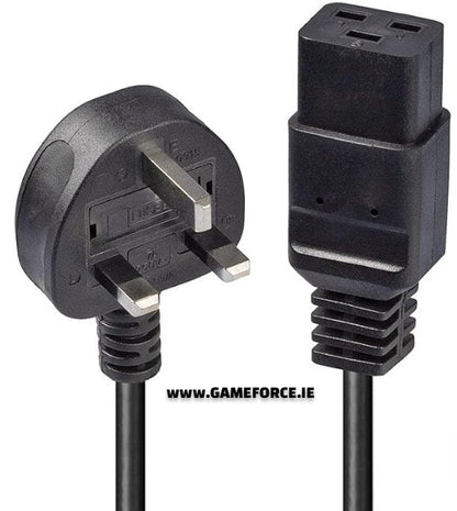 PC-LINK 2 Meter UK 3 Pin Plug to IEC C19 Power Cable Black - TECHDIRECT GAMEFORCE.IE -  Ireland - Carlow - Dublin - Cork